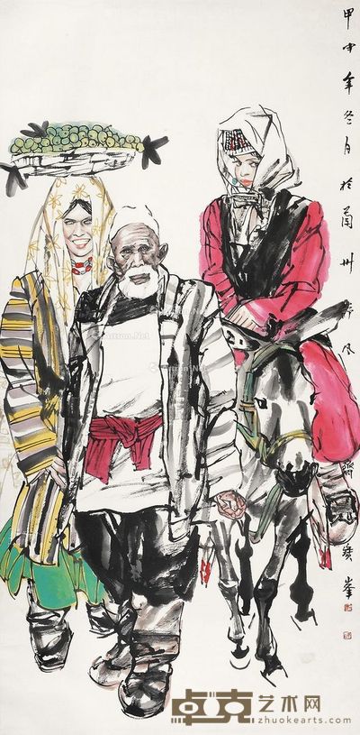 李宝峰 丰收图 136×67cm