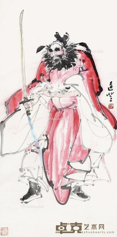 连登 钟馗像 99×48cm
