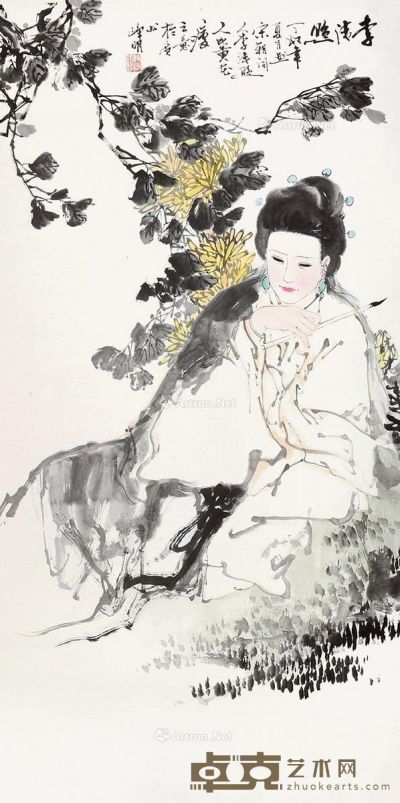 林峥明 李清照像 137×67cm