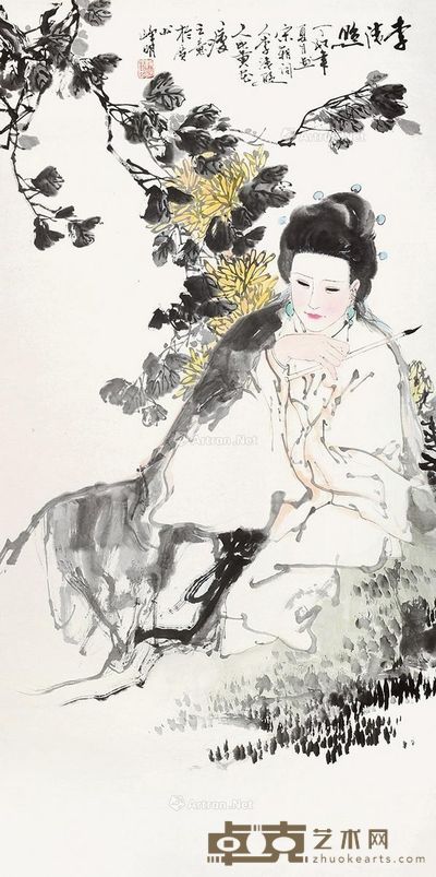 林峥明 李清照像 137×67cm