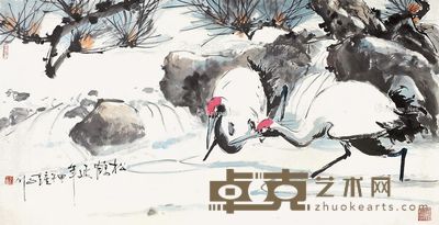 钟正川 松鹤延年 69×137cm