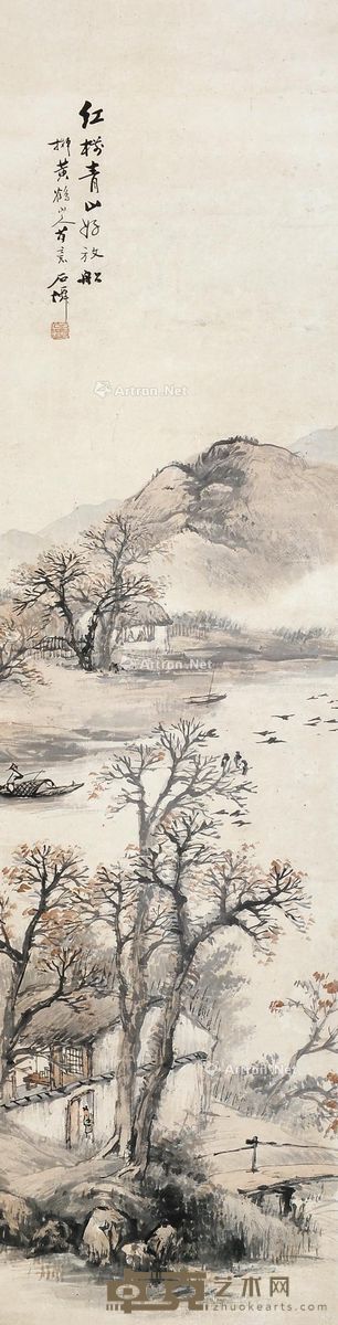 吴石僊 拟黄鹤山人笔意 132×33cm