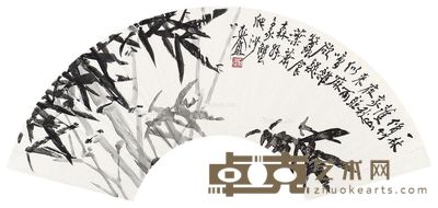 胡爽盦 墨竹(扇面) 16.5×52cm
