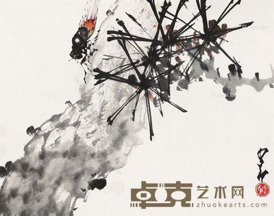 赵少昂 松蝉 29×37.5cm