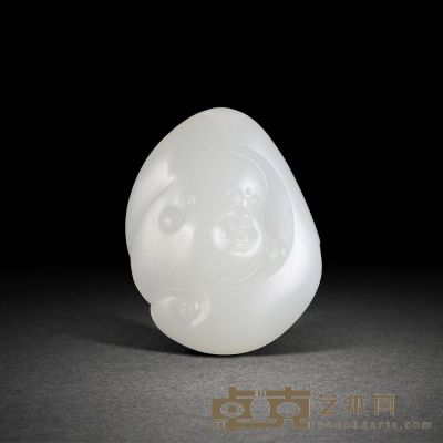 林光和田玉籽料笑口常开挂件(独籽） 2.9×2.3×1.5cm       13.6g