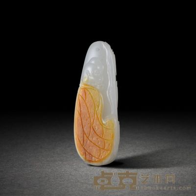 王如东和田玉籽料达摩 6.0×2.2×1.1cm       28.5g