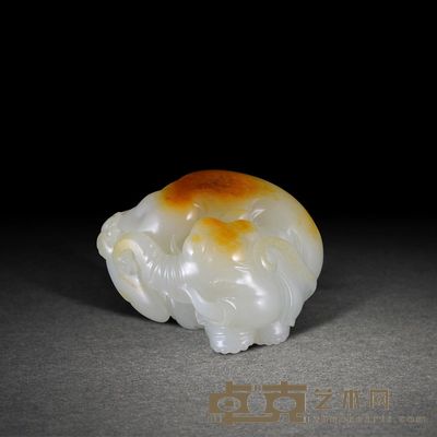 张焕庆和田玉籽料福象把件 6.0×4.8×3.2cm       128g