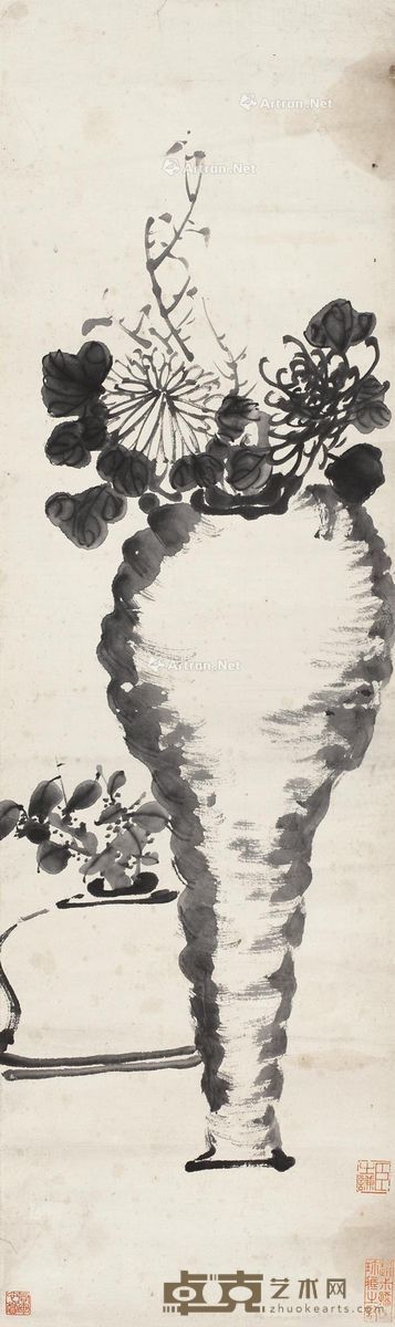 佚名 瓶花图 82×24.5cm