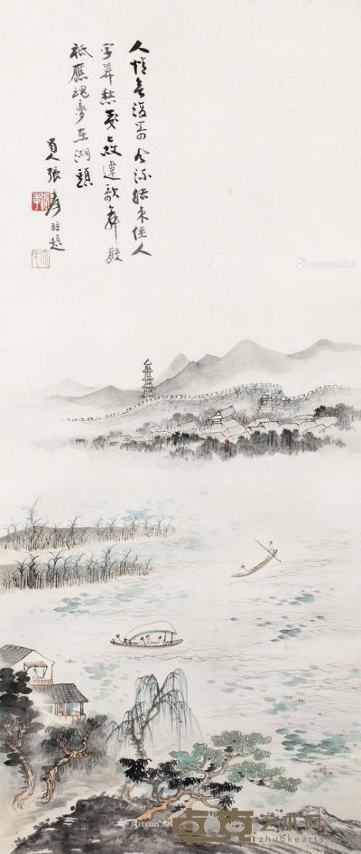 张大千 山水 91×39cm