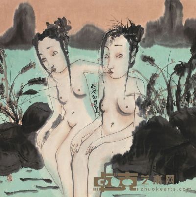 刘庆和 池塘 67×67cm