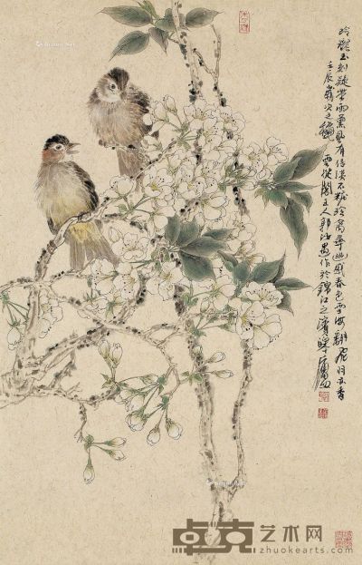 郭汝愚 珍禽寻幽图 66×42cm