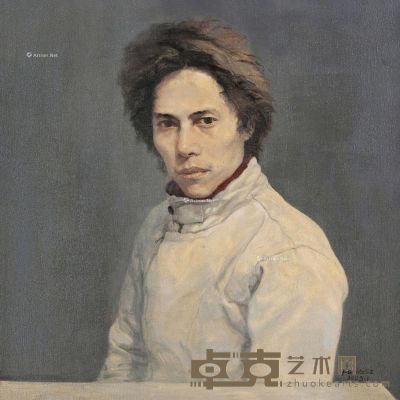 彭斯 男人肖像 100×100cm