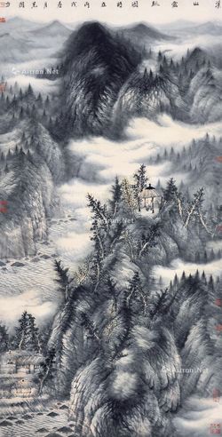 曾先国 溪山雪起图