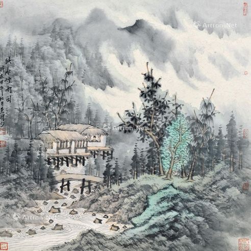 曾先国 秋水烟雨图