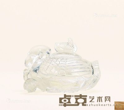 清乾隆 水晶雕天鹅水盂 长10cm