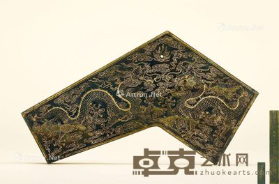 清乾隆 御制青玉描金龙纹“大吕”磬 长49cm