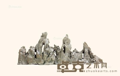 清 瓷塑山形笔架 长20cm