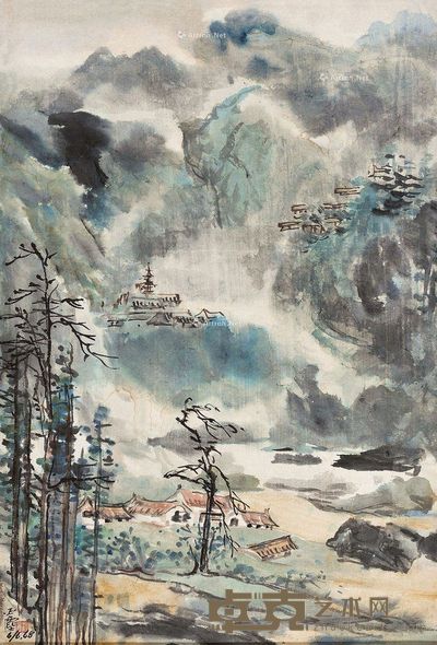 汪亚尘 空山远望图 75×50cm