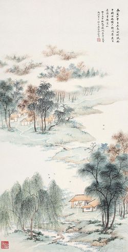 俞子才 湖庄清夏图