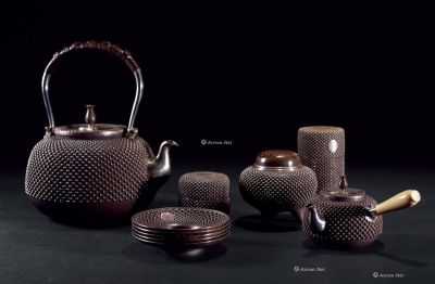 昭和 光南造霰形茶香道具（一组十件）、共箱