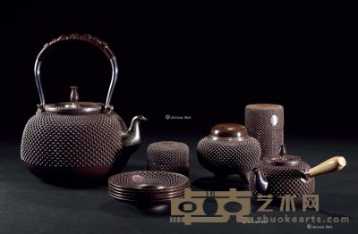昭和 光南造霰形茶香道具（一组十件）、共箱 尺寸不一