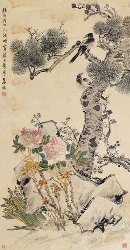 朱梦庐 花鸟