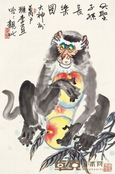 李燕 猴子 68×45cm