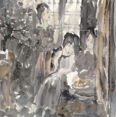 崔进 人物 67×67cm