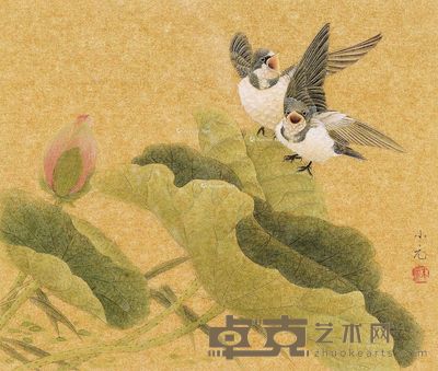 朱小元 花鸟 27.5×32.5cm