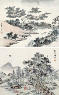 林琴南 山水双挖