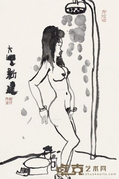 朱新建 美人图 69×46cm