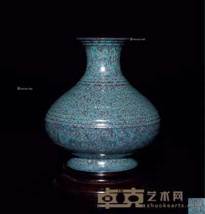 清雍正 炉钧釉弦纹尊 高19.2cm