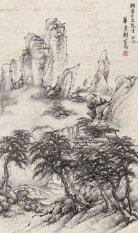 胡公寿 溪山秋霭