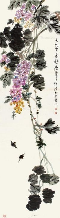 陆抑非 花蝶图