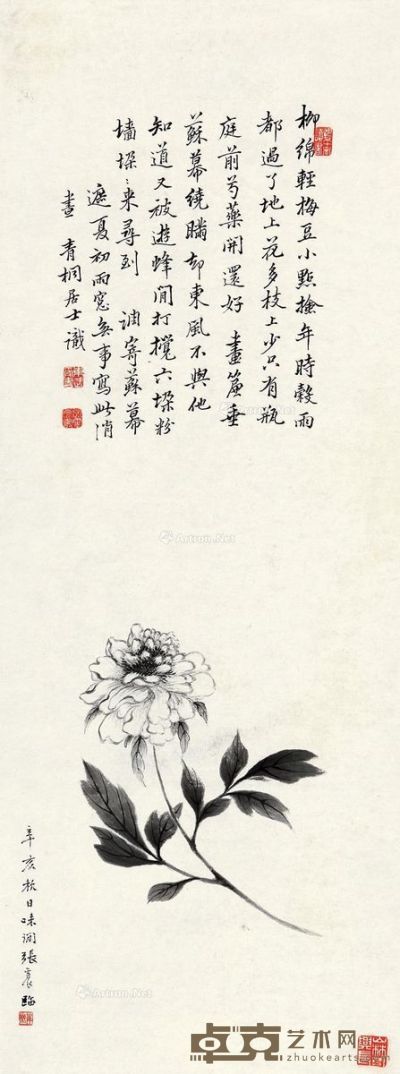 张震 牡丹 85×33cm