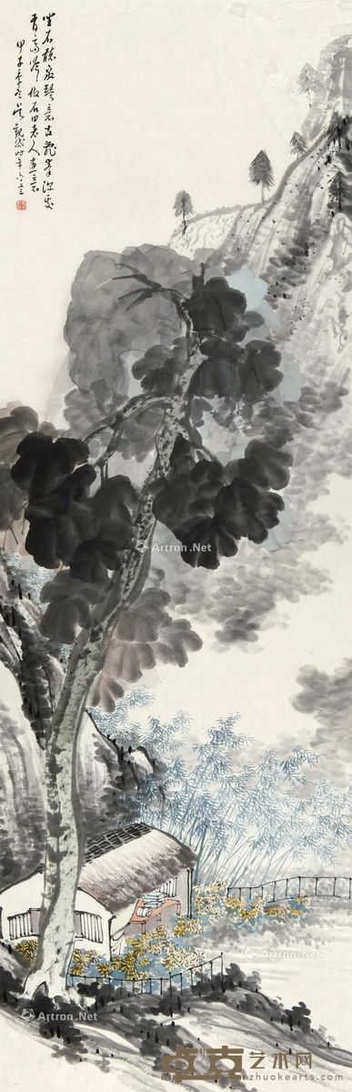 吴观岱 山水 143×45cm