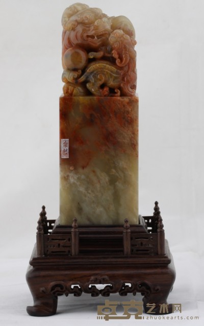 巴林石 狮钮印章 16×5×5cm