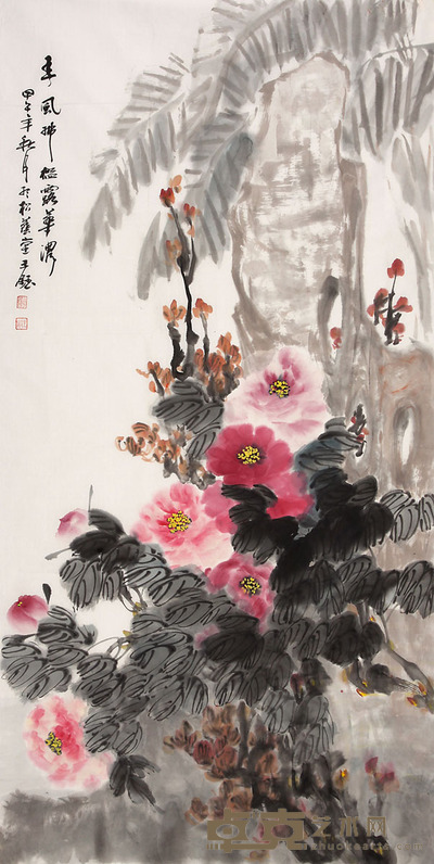 王钰 花鸟 138×69cm