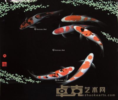 陈天灨 鱼乐图 52×61cm