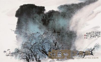 郑百重 渔歌词意图 59×97cm