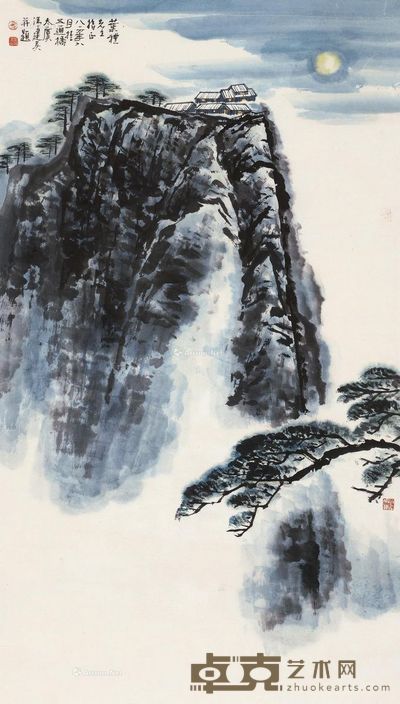 冯建吴 峨眉月色图 119×68cm