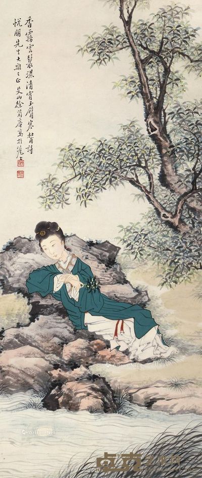 徐菊庵 折桂图 77×33cm