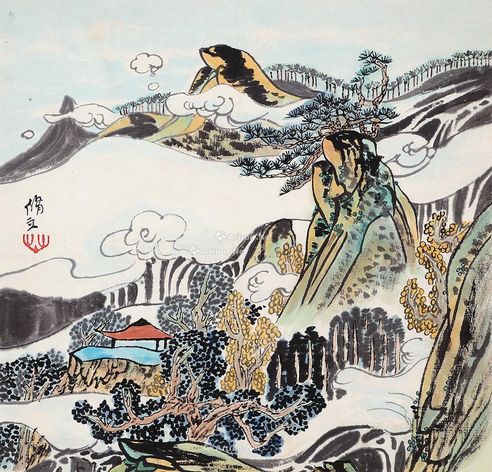 朱修立 新安山水图