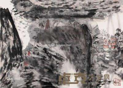 高泉强 寺在云深第几峰 46×63cm