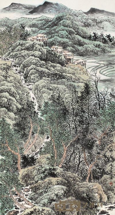 张复兴 溪山林居 96×179cm