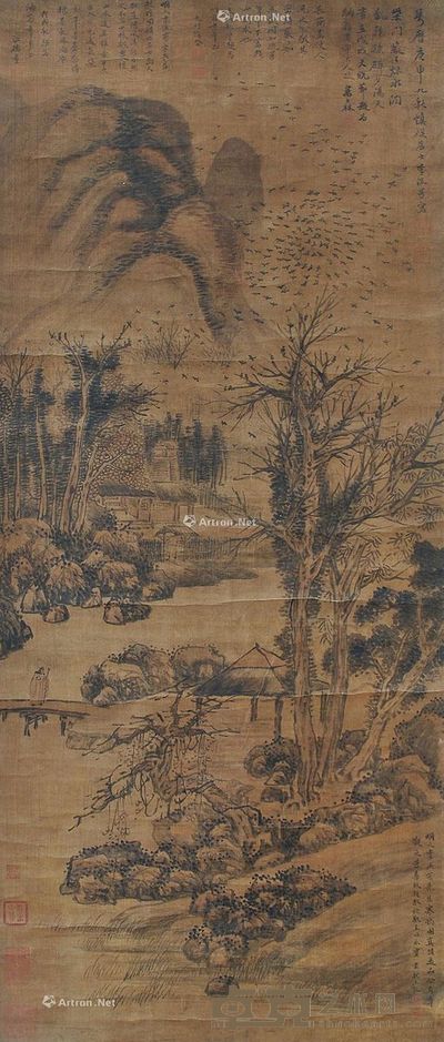 李流芳 山水 123×52cm