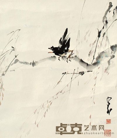 赵少昂 花鸟 53×45cm