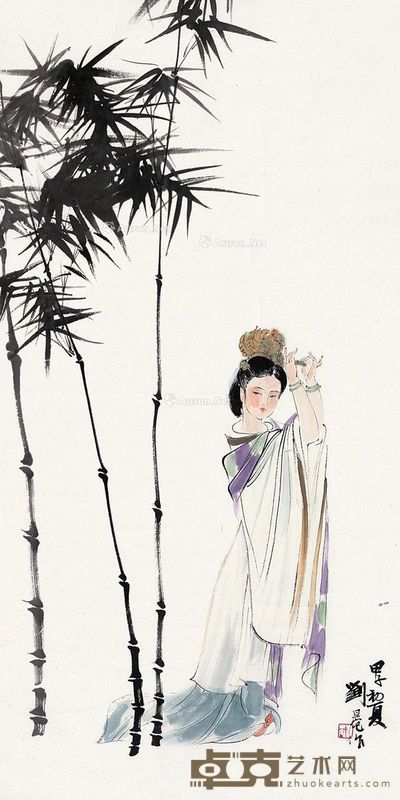 刘旦宅 仕女图 96×47cm