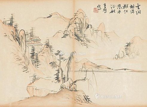 李研山 山水册页