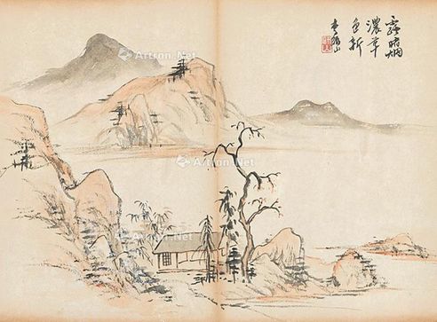 李研山 山水册页